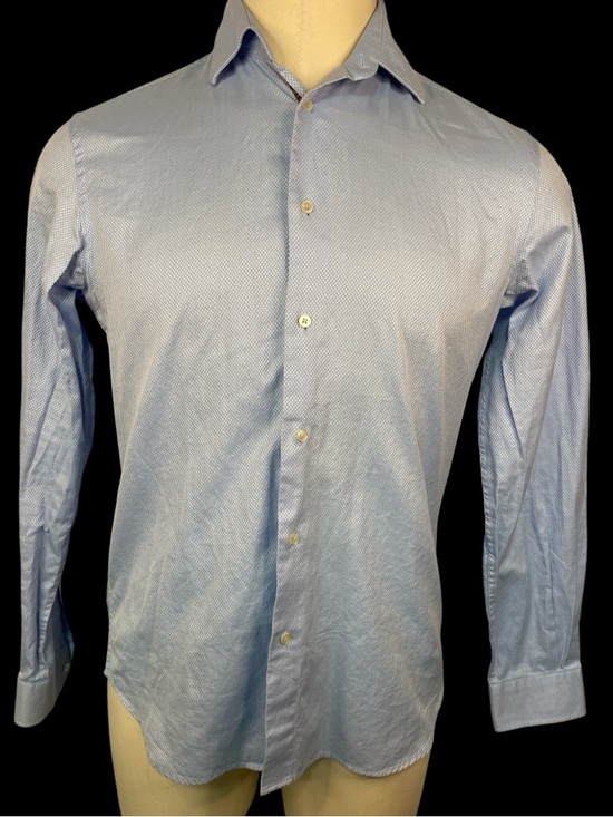 Zara Man Other - Zara Man Tailored Fit Pale Blue Patterned Dress Shirt Men’s Medium